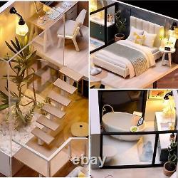 DIY Miniature House Kit Tiny House Kit with Dust Proof Cover Music Box DIY