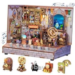 DIY Miniature House Kit, Wooden Dollhouse Kit with White Noise, Tiny Diorama