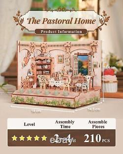 DIY Miniature House Kit Wooden Dollhouse Kit with White Noise Tiny Diorama