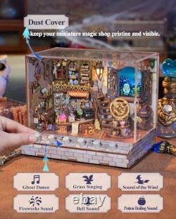 DIY Miniature House Kit, Wooden Dollhouse Kit with White Noise, Tiny Diorama