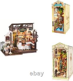 DIY Miniature House Kits Bundle Book Nook Kits NO. 17 Cafe Bundle Romantic