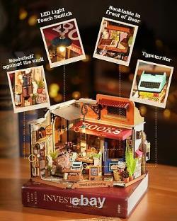 DIY Miniature House Kits with Display Case Box Corner Bookstore Craft Kits