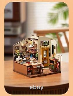 DIY Miniature House Kits with Display Case Box Homey Kitchen Craft Kits