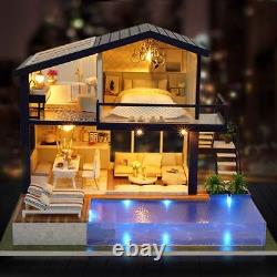 DIY Miniature Kit Wooden Villa with Swimming Pool Model Kits Christmas Decora