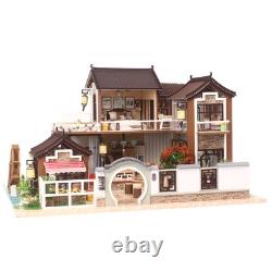 DIY Miniature Wooden Dollhouse Chinese House Model Handcrafted Building Toy Gift