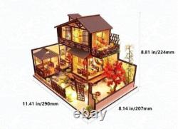 DIY Miniature Wooden Dollhouse Japanese Style House Model Kits Handmade Toy Gift