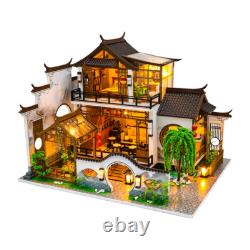 DIY Miniature Wooden Dollhouse Kit with Furniture Chinese Courtyard Model Gift