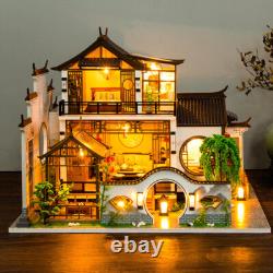 DIY Miniature Wooden Dollhouse Kit with Furniture Chinese Courtyard Model Gift