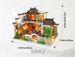 DIY Miniature Wooden Dollhouse Kit with Furniture Chinese Courtyard Model Gift