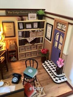 DIY Miniature house Detective Office Room Box Completed