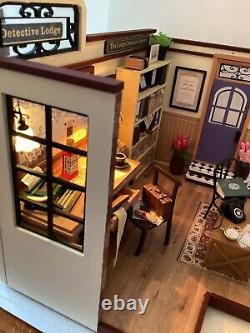 DIY Miniature house Detective Office Room Box Completed