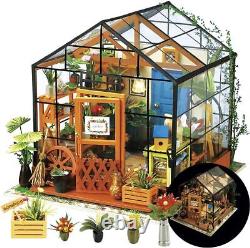 DIY Miniatures Dollhouse Kit Miniature Greenhouse DIY Craft Kits for Adult to