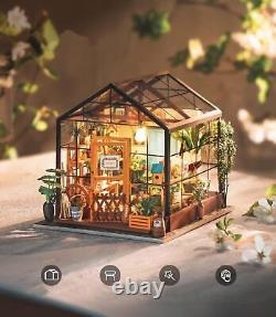 DIY Miniatures Dollhouse Kit Miniature Greenhouse DIY Craft Kits for Adult to