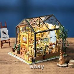 DIY Miniatures Dollhouse Kit Miniature Greenhouse DIY Craft Kits for Adult to