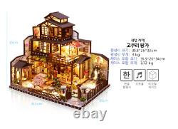 DIY Oriental Korean Style Kit Miniature Furniture 3D Kokuri Precious mansion LED