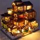 DIY Wooden Doll House Miniature Creative Model With LED Light Decor Gift