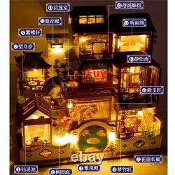 DIY Wooden Doll House Miniature Creative Model With LED Light Decor Gift