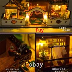 DIY Wooden Doll House Miniature Creative Model With LED Light Decor Gift