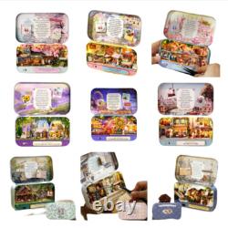DIY Wooden Dollhouse Kit Box Theatre with Furniture Doll House Assembly Gift Toy
