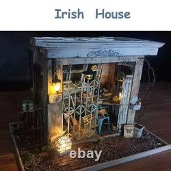 DIY Wooden Dollhouse Kit Miniature Chocolat Coffee Shop Furniture Christmas Gift