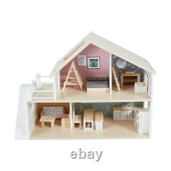 DIY Wooden Dollhouse Miniature Home Furniture Kit Doll House Xmas Gift Kids Toys