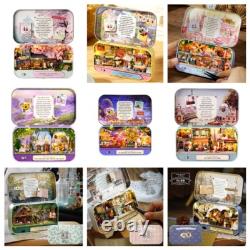 DIY Wooden Dollhouse Set With Furniture LED Lights Wooden Building Model Gift US
