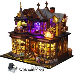 DIY Wooden Magic House Kit Miniature Dollhouse LED & Furniture Girls Gift Idea