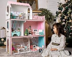 DIY wooden dollhouse, cute toy house for kids, doll cottage house DIY kit