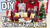 Diy Miniature Dollhouse Kit Christmas Living Family Room With Working Lights Relaxing Crafts
