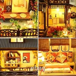 Diy Miniature Dollhouse Kit Wooden Electric House Japanese Home Modern Lamp Led
