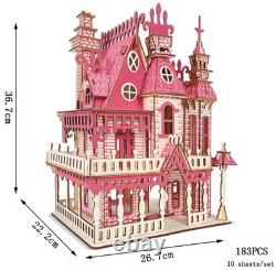 Doll House 3D Puzzle Wooden Miniature DIY Assembly Building Model Kit Decoration