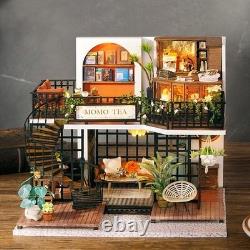 Doll House 3D Wooden Miniature DIY Assembly Building Model Kit Momo Tea
