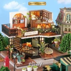 Doll House 3D Wooden Miniature DIY Assembly Building Model Kit Momo Tea