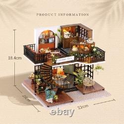 Doll House 3D Wooden Miniature DIY Assembly Building Model Kit Momo Tea