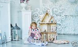 Doll House Castle Dollhouse Kit, Miniature Victorian Dolls House + Furniture