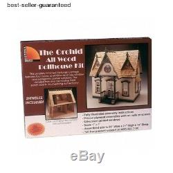 Doll House Kit Wood Orchid Dollhouse Miniature Victorian Mansion Kids Toy Hobby