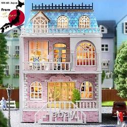 Doll House Miniature House Kit Openable House Kit With LED Light Unused JP AA164