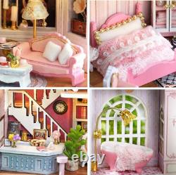 Doll House Miniature House Kit Openable House Kit With LED Light Unused JP AA164