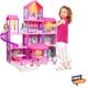 Doll House Wooden 4-Story Playset 11 Rooms Furniture Kids Gift