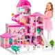 Doll House for Girls, 10 Rooms Dollhouse with Dolls Figure, Furnitures, 4 Story