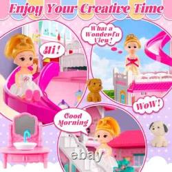 Doll House for Girls, 10 Rooms Dollhouse with Dolls Figure, Furnitures, 4 Story