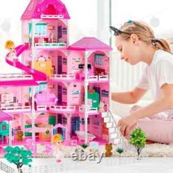 Doll House for Girls, 10 Rooms Dollhouse with Dolls Figure, Furnitures, 4 Story