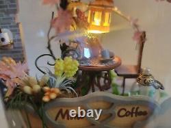 Dollhouse Bottle Cafe Completed Miniature Bookend Handmade Coffee House