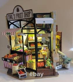 Dollhouse Fruit Shop Completed Miniature Bookend Handmade