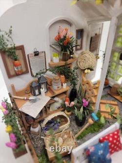 Dollhouse Garden Room Completed Miniature Plants Bookend Handmade