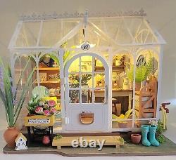 Dollhouse Greenhouse Completed Miniature Garden House Bookend