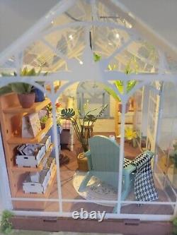 Dollhouse Greenhouse Completed Miniature Garden House Bookend