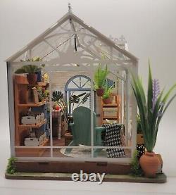 Dollhouse Greenhouse Completed Miniature Garden House Bookend