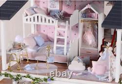 Dollhouse Mini Kit French Style Mansion Villa Room Box Miniature DIY Handmade