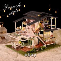 Dollhouse Mini Kit French Style Mansion Villa Room Box Miniature DIY Handmade